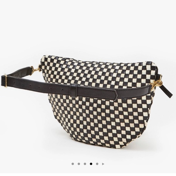 Clare V Black and Cream Grande Fanny Crossbody Bag - Picture 7 of 10